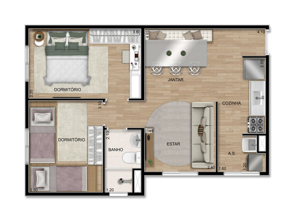Apartamento, 2 quartos, 43 m² - Foto 4