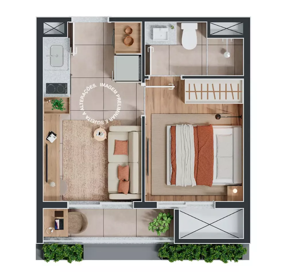 Apartamento à venda com 2 quartos, 44m² - Foto 4