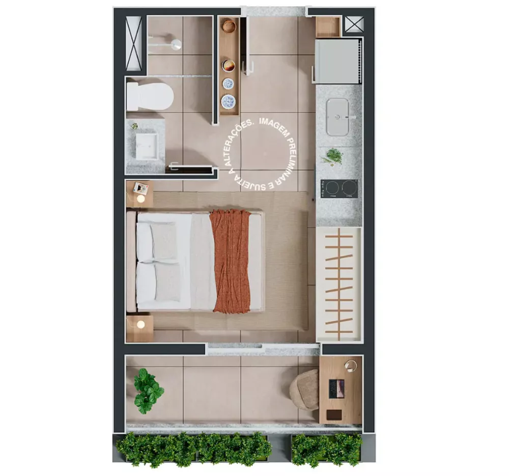 Apartamento à venda com 2 quartos, 44m² - Foto 3