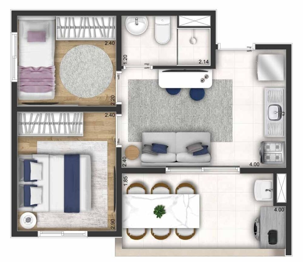 Apartamento, 2 quartos, 35 m² - Foto 20