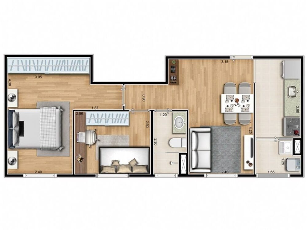 Apartamento, 3 quartos, 53 m² - Foto 4