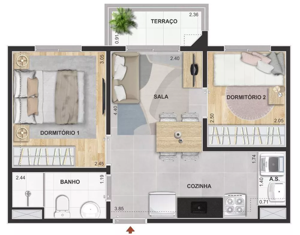 Apartamento, 2 quartos, 33 m² - Foto 24