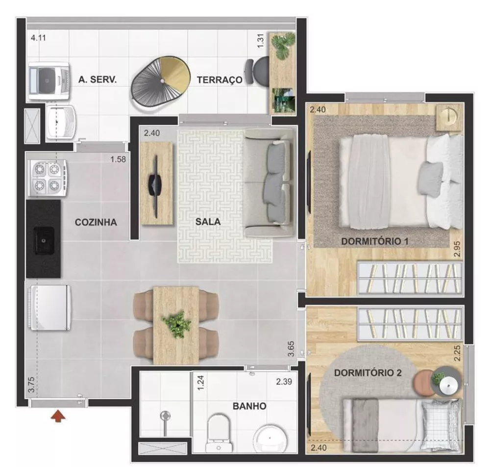 Apartamento, 2 quartos, 33 m² - Foto 26