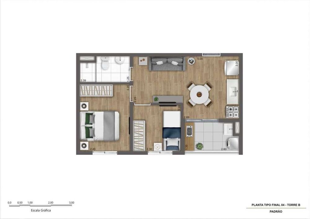 Apartamento, 2 quartos, 38 m² - Foto 3