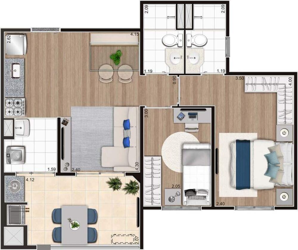 Apartamento, 3 quartos, 67 m² - Foto 11