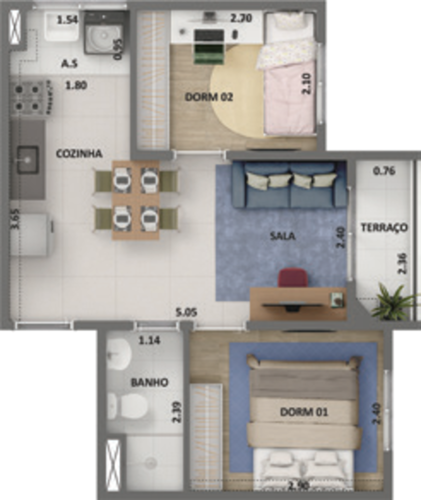 Apartamento, 2 quartos, 34 m² - Foto 4