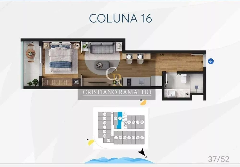 Flat/Apart Hotel, 1 quarto, 31 m² - Foto 23