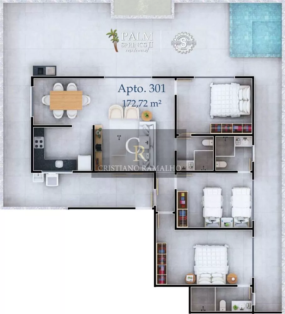 Cobertura, 3 quartos, 173 m² - Foto 4