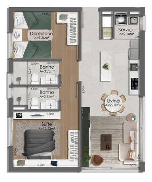 Apartamento à venda com 2 quartos, 66m² - Foto 5