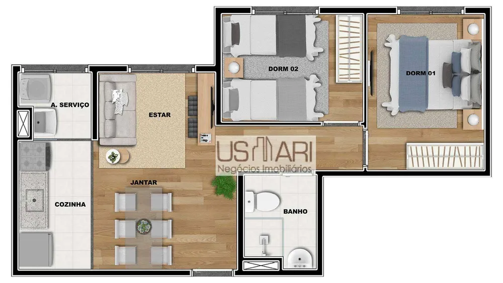 Apartamento, 2 quartos, 43 m² - Foto 2