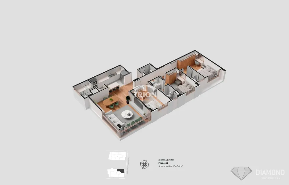 Apartamento, 3 quartos, 104 m² - Foto 2
