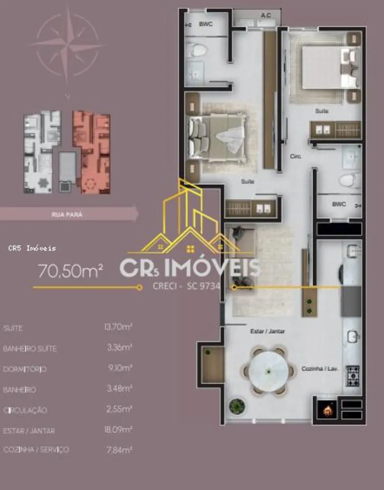 Apartamento, 2 quartos, 70 m² - Foto 4