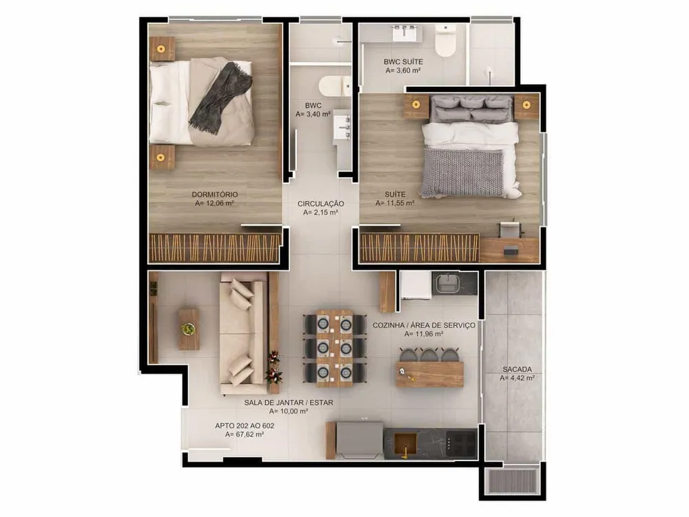 Apartamento, 2 quartos, 55 m² - Foto 5
