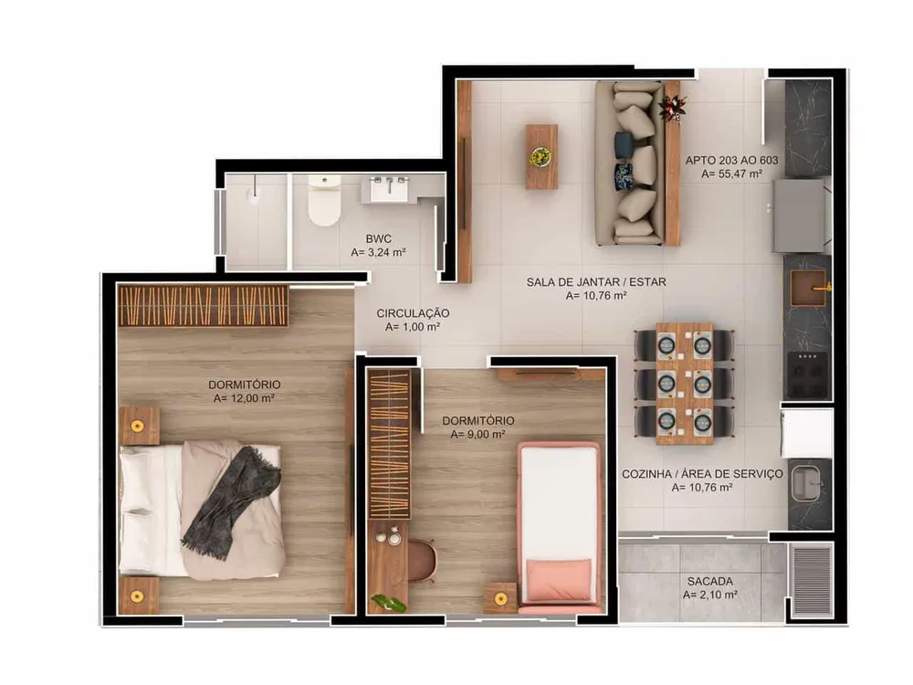 Apartamento, 2 quartos, 55 m² - Foto 14
