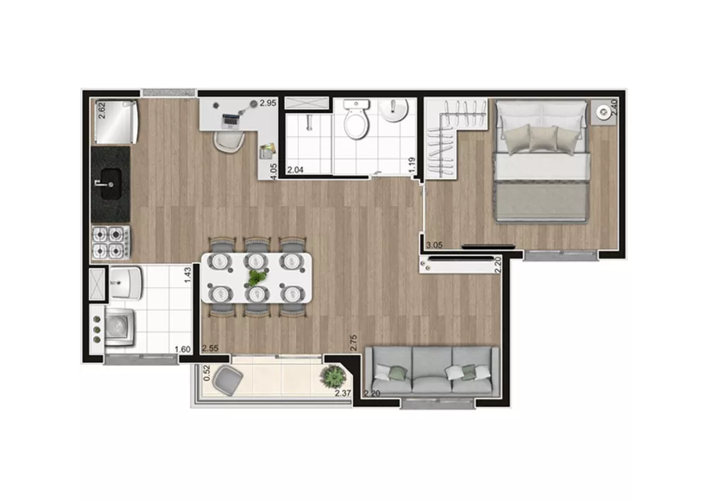 Apartamento, 2 quartos, 37 m² - Foto 6