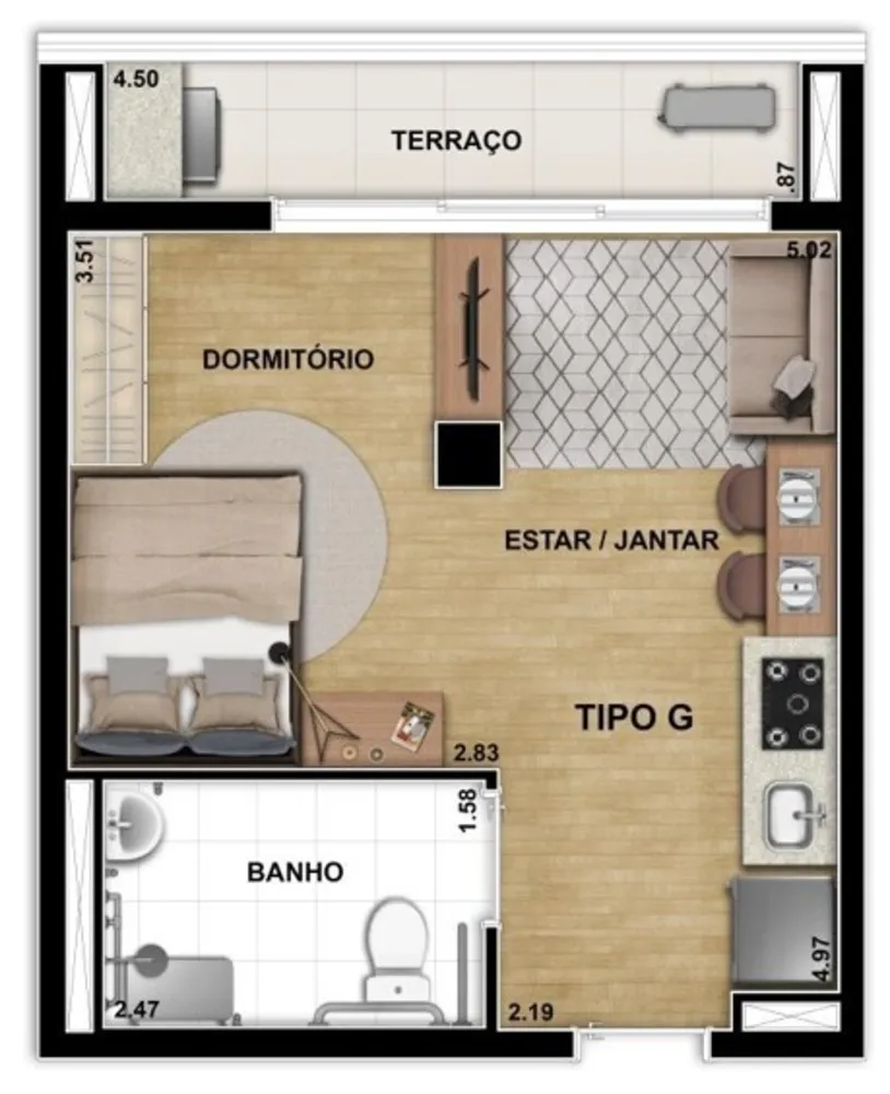 Apartamento, 1 quarto, 32 m² - Foto 11