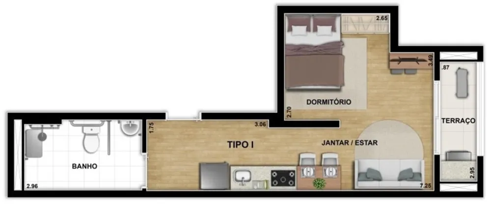 Apartamento, 1 quarto, 32 m² - Foto 12