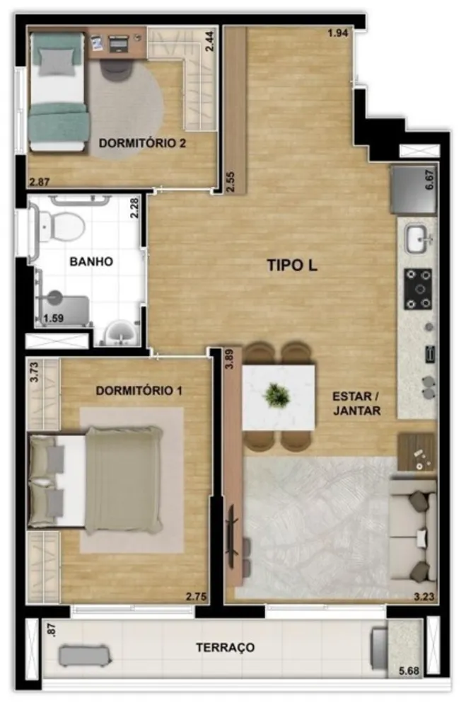 Apartamento, 1 quarto, 32 m² - Foto 9
