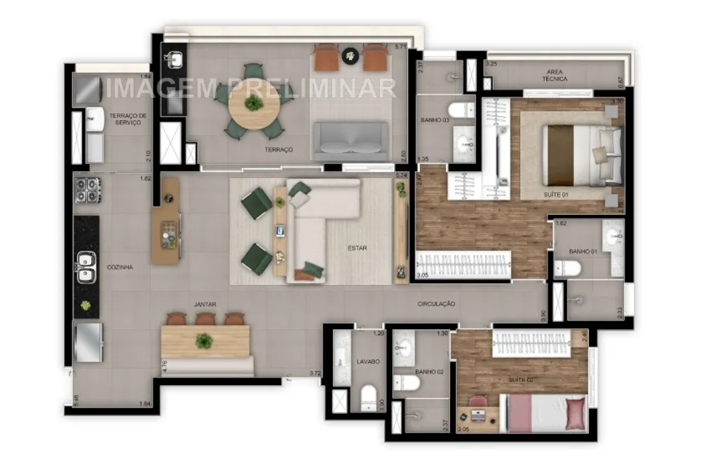 Apartamento, 3 quartos, 113 m² - Foto 7