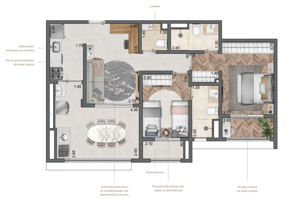 Apartamento, 3 quartos, 87 m² - Foto 8