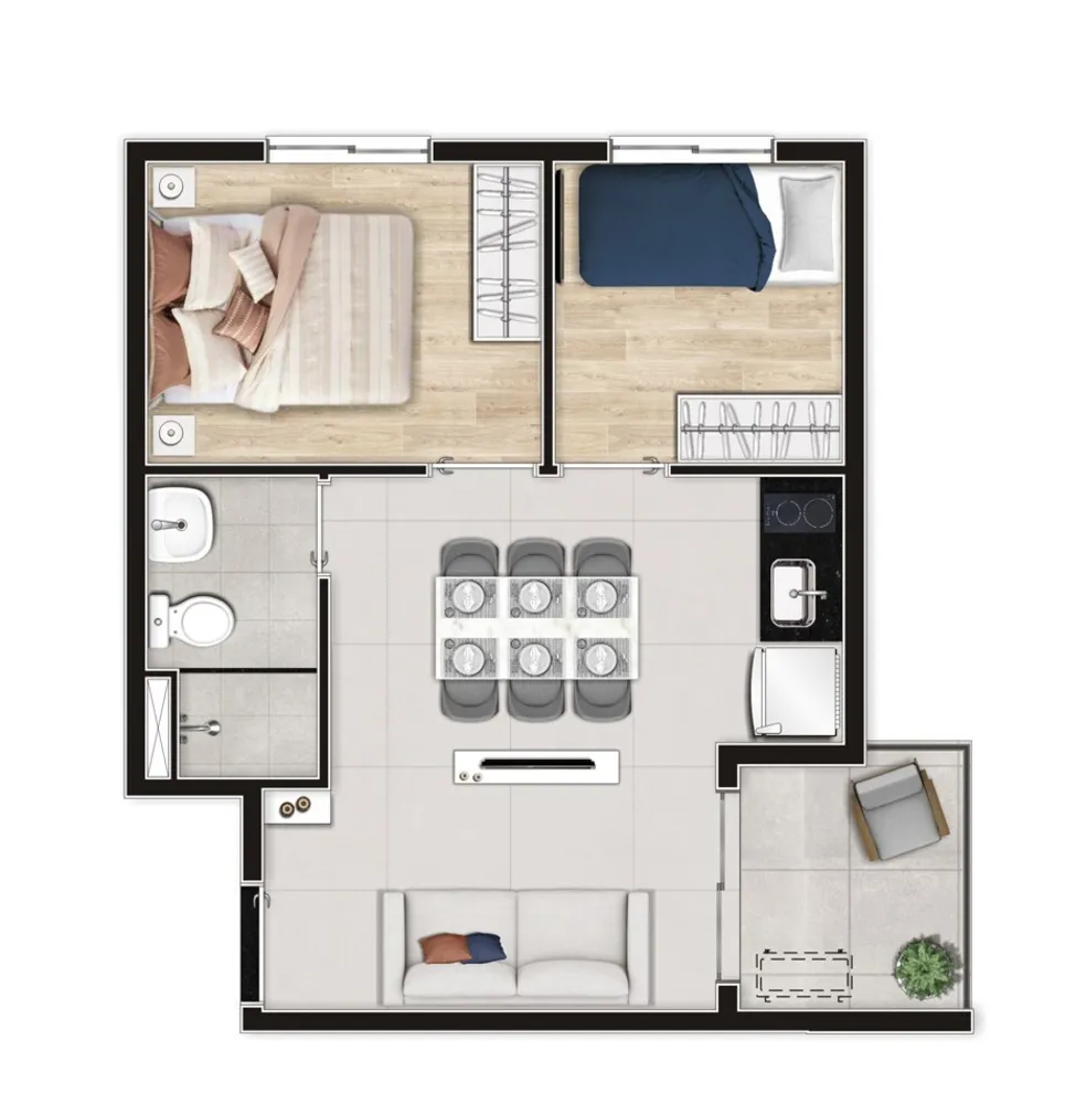 Apartamento, 2 quartos, 37 m² - Foto 1