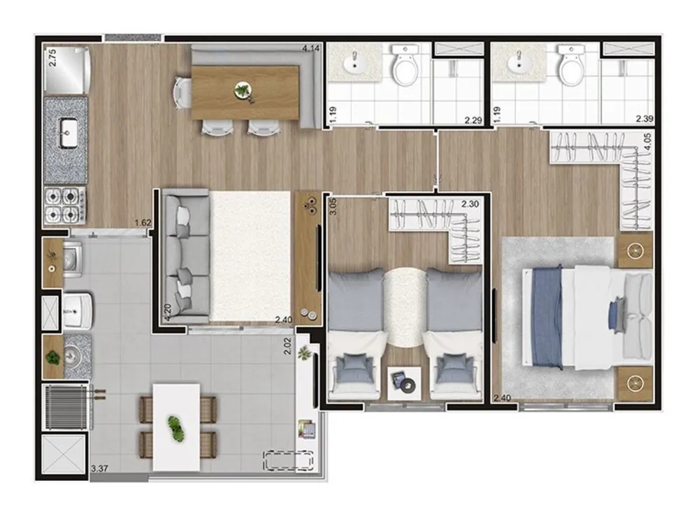 Apartamento, 2 quartos, 57 m² - Foto 34