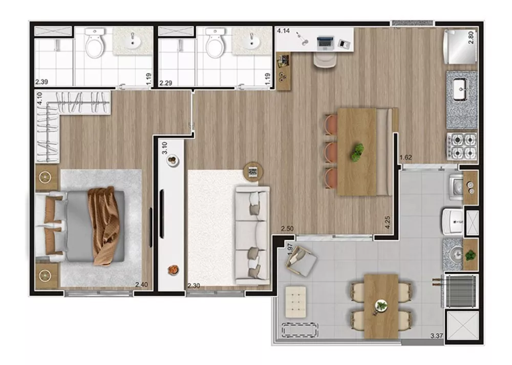 Apartamento, 2 quartos, 54 m² - Foto 5
