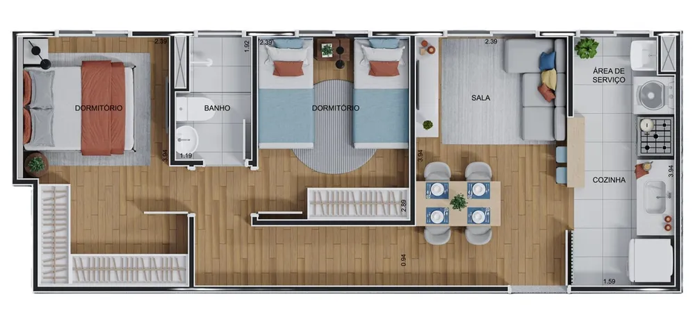 Apartamento, 2 quartos, 43 m² - Foto 12