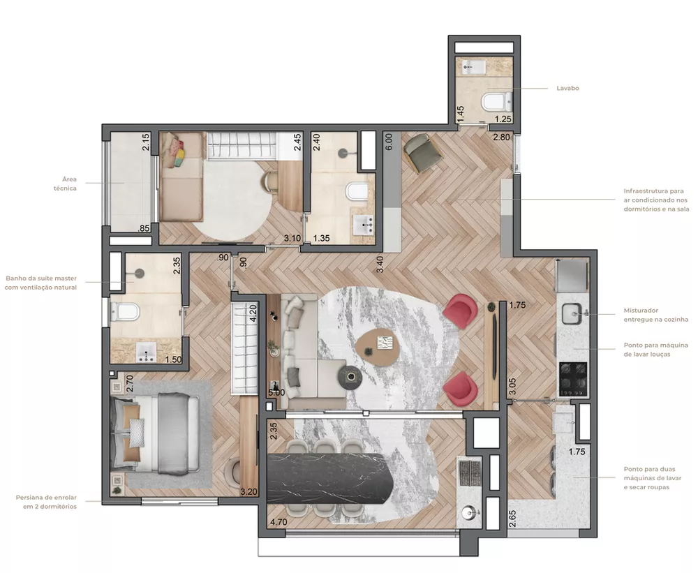 Apartamento, 2 quartos, 66 m² - Foto 4