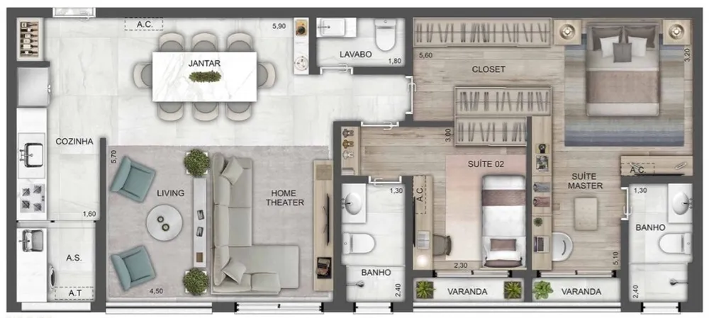 Apartamento, 2 quartos, 62 m² - Foto 5