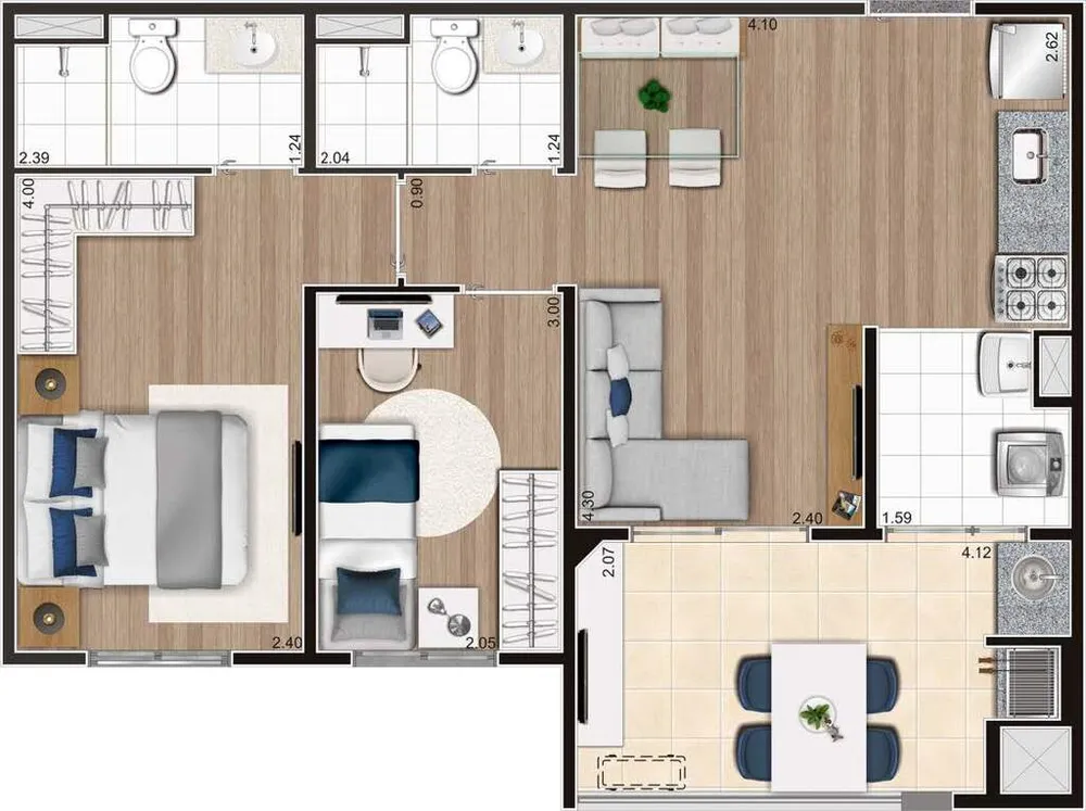 Apartamento, 2 quartos, 56 m² - Foto 8