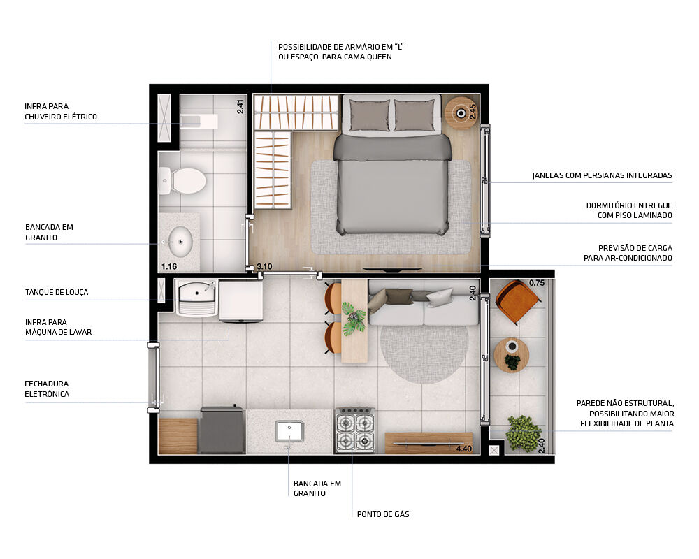 Apartamento à venda com 2 quartos, 36m² - Foto 14