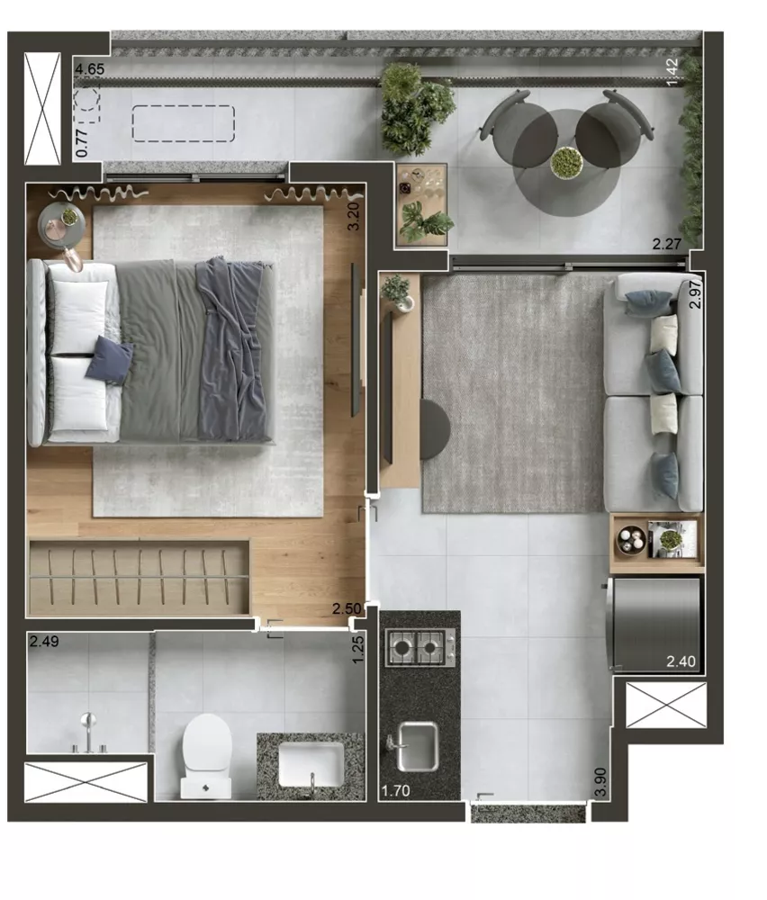 Apartamento, 1 quarto, 29 m² - Foto 3