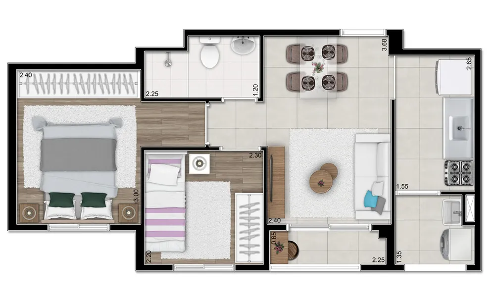 Apartamento, 2 quartos, 37 m² - Foto 8