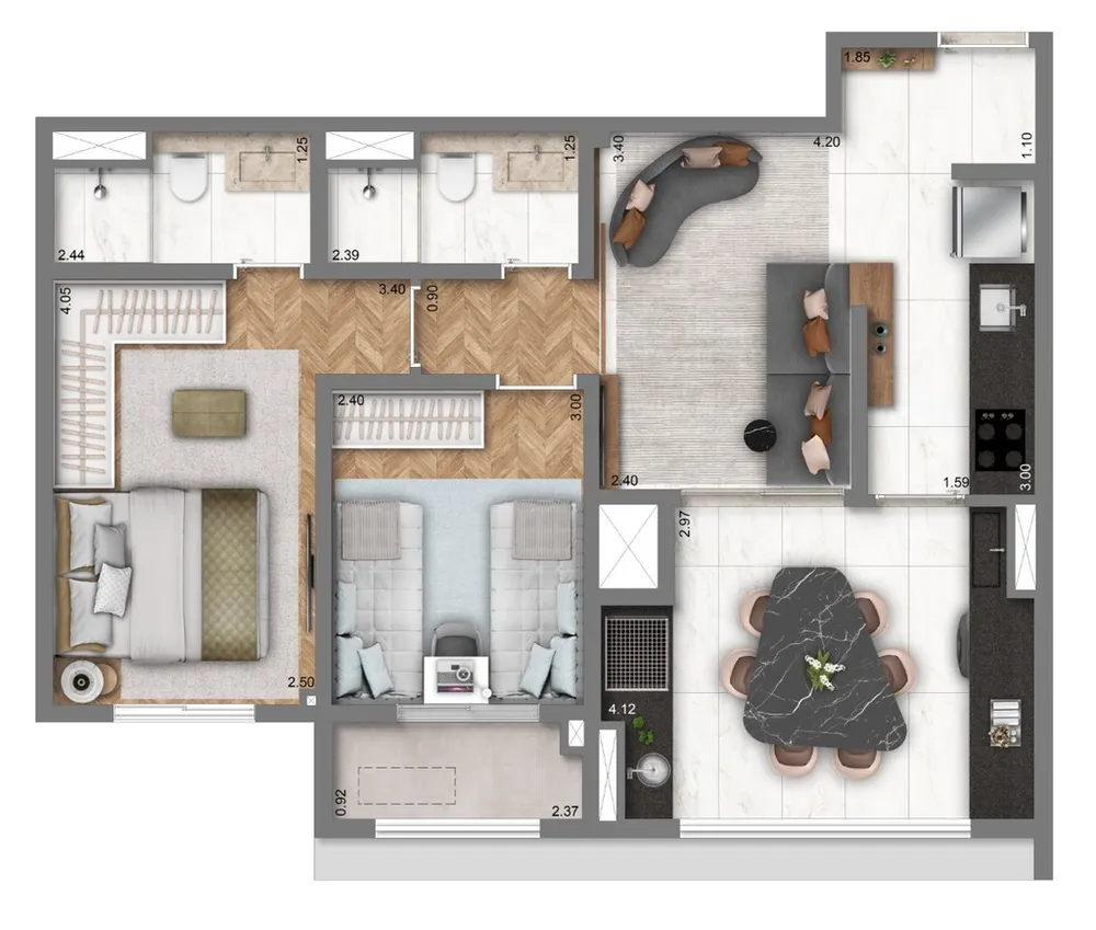 Apartamento, 2 quartos, 63 m² - Foto 1