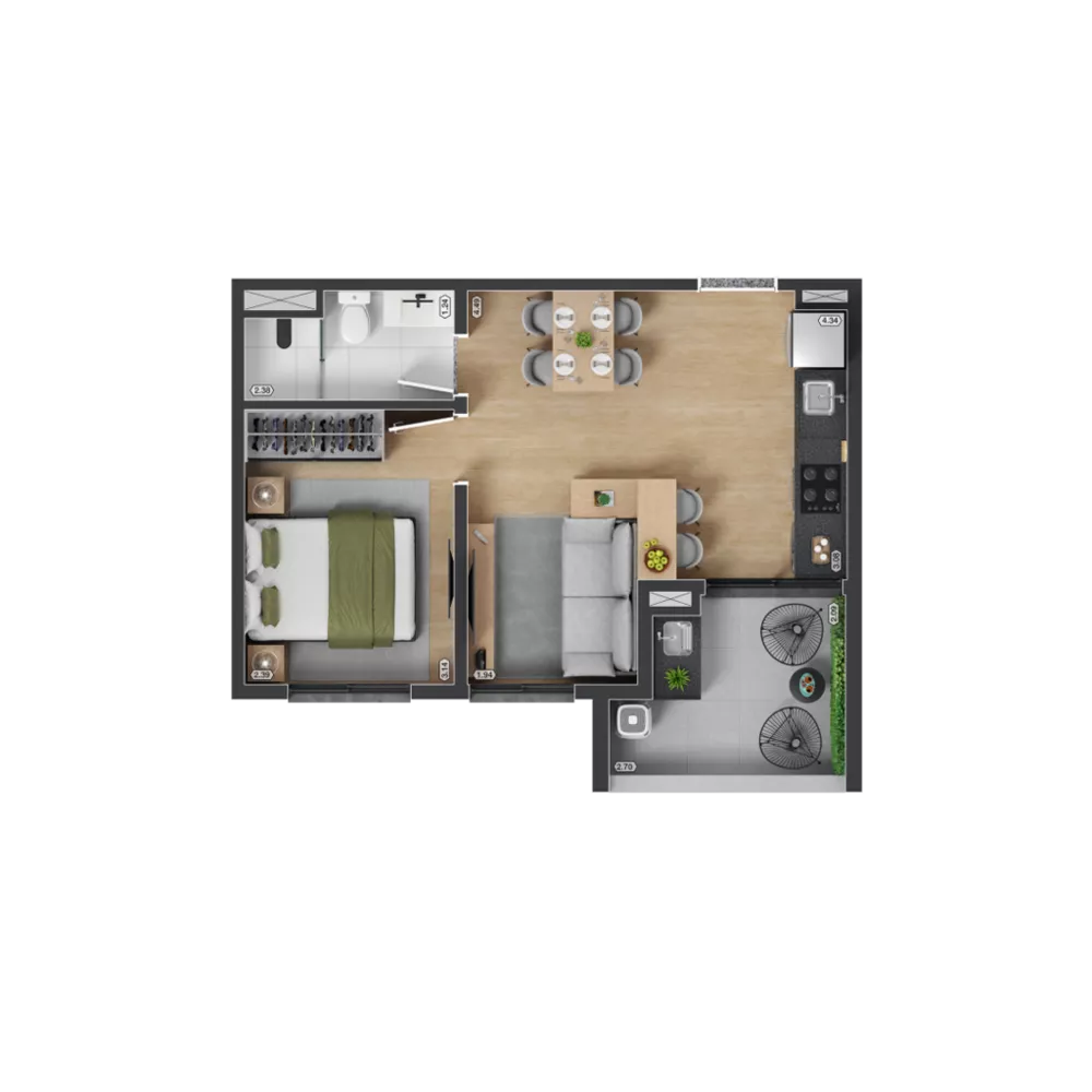 Apartamento, 1 quarto, 30 m² - Foto 2