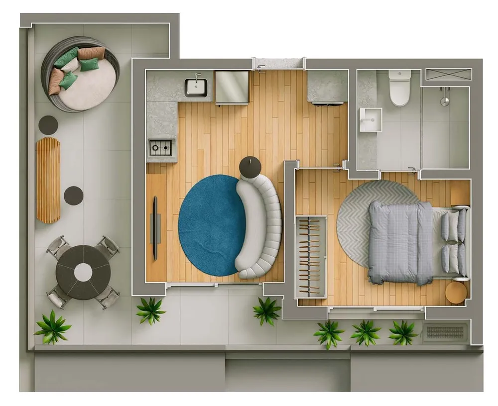 Apartamento, 1 quarto, 52 m² - Foto 12