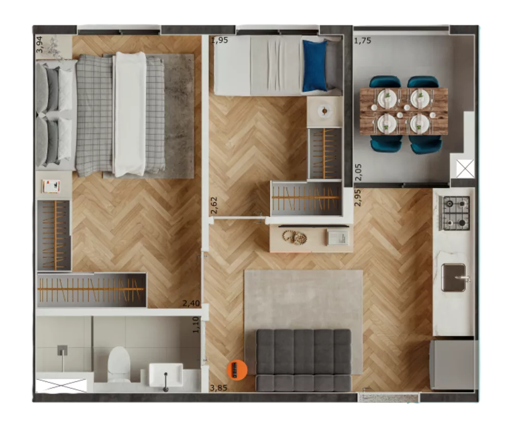 Apartamento, 2 quartos, 53 m² - Foto 3
