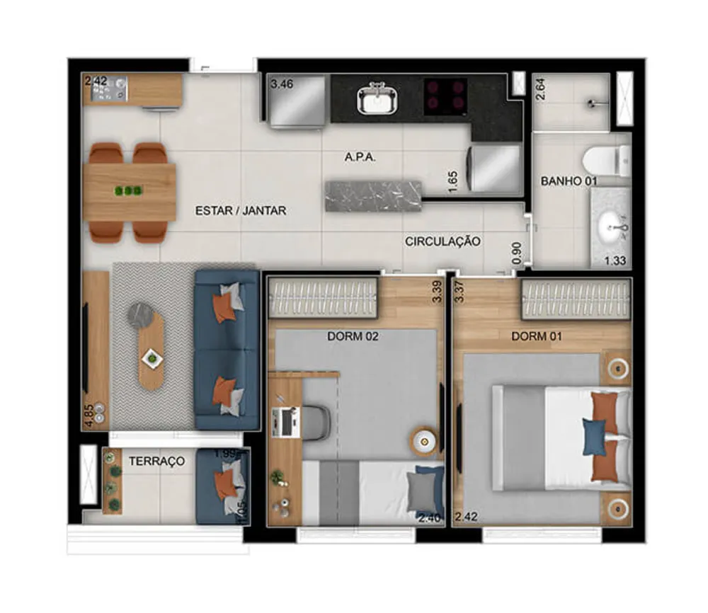 Apartamento, 2 quartos, 60 m² - Foto 4