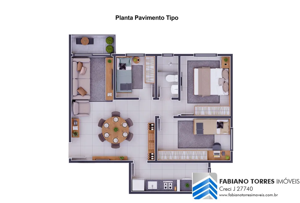 Apartamento, 3 quartos, 56 m² - Foto 8