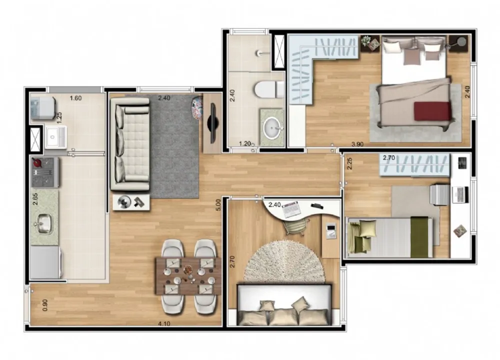 Apartamento, 3 quartos, 53 m² - Foto 8