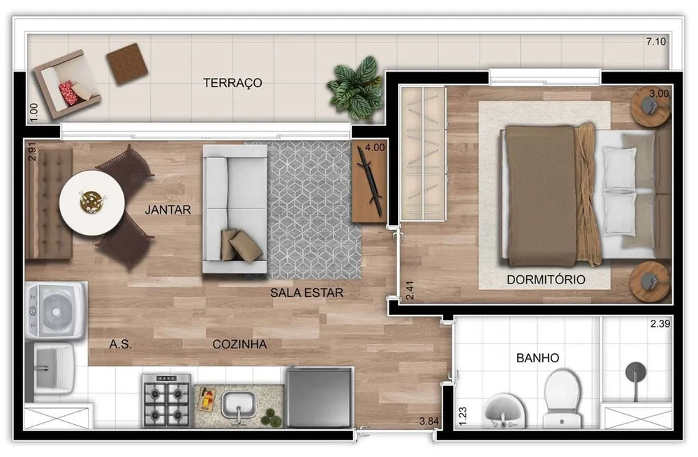 Apartamento, 1 quarto, 33 m² - Foto 8