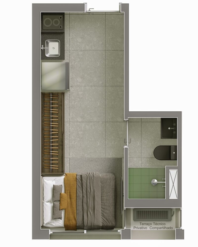 Apartamento à venda com 1 quarto, 23m² - Foto 6