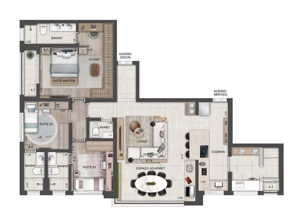 Apartamento, 2 quartos, 93 m² - Foto 8