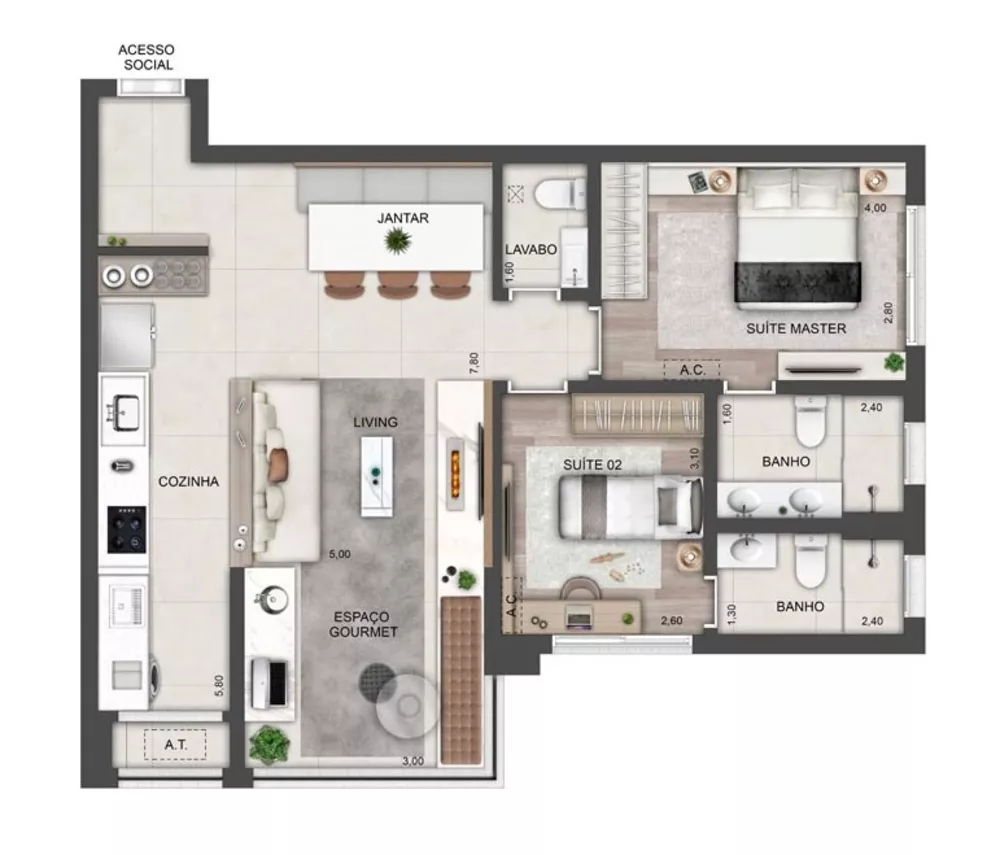Apartamento, 2 quartos, 93 m² - Foto 4