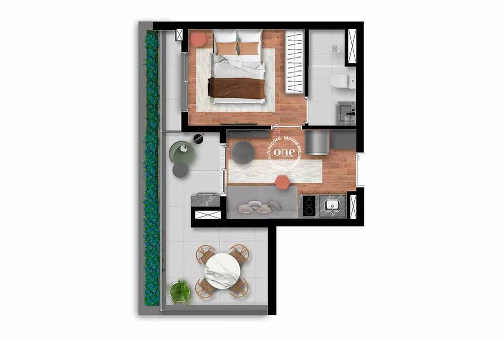 Apartamento, 1 quarto, 29 m² - Foto 2