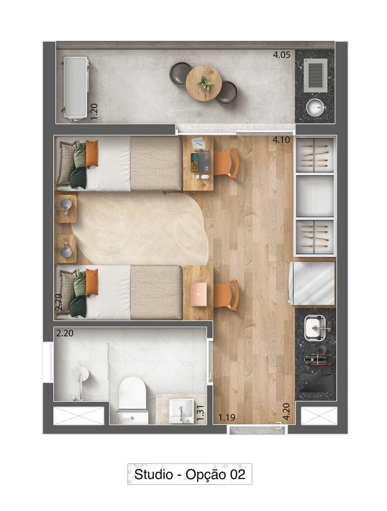 Apartamento, 1 quarto, 24 m² - Foto 12