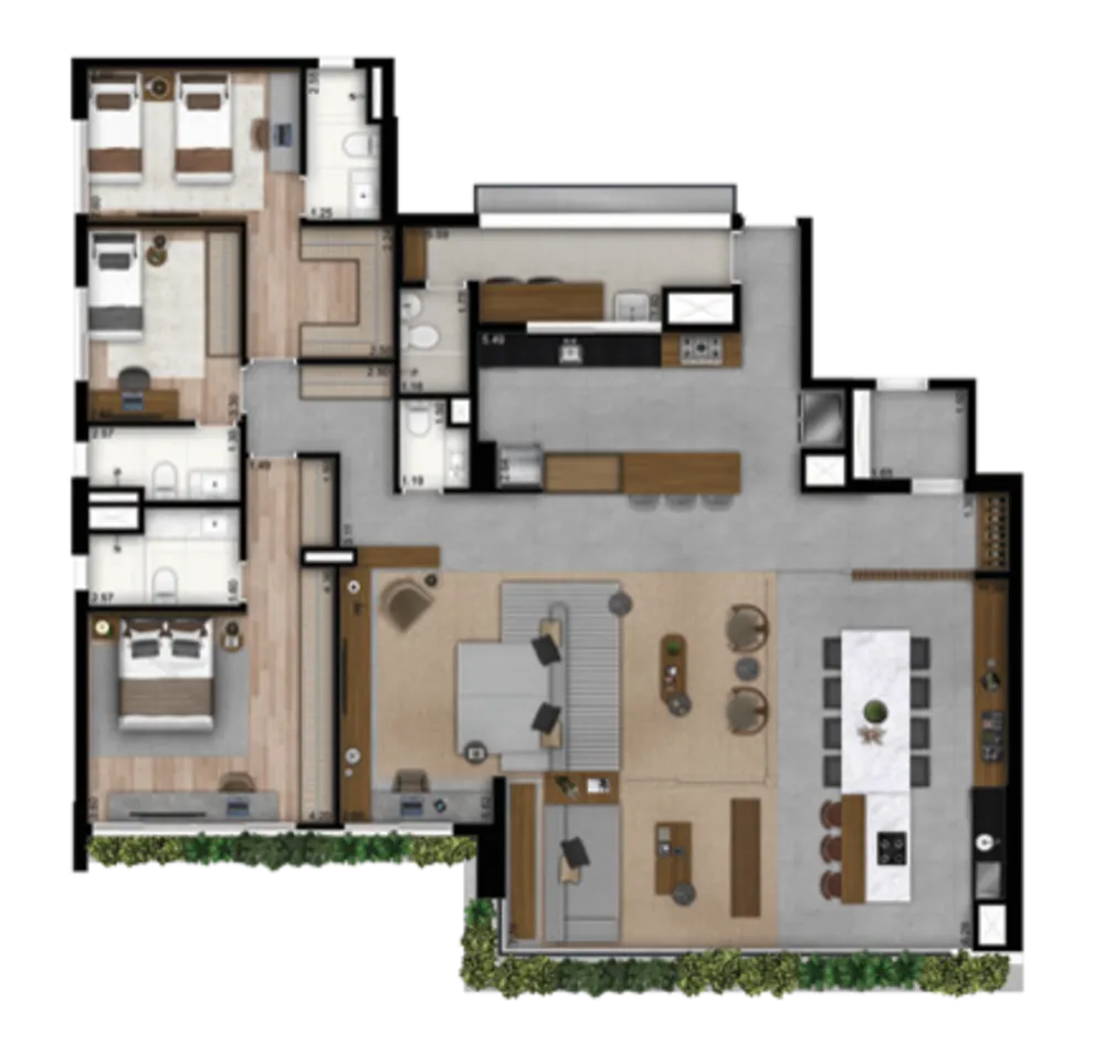 Apartamento, 4 quartos, 201 m² - Foto 1