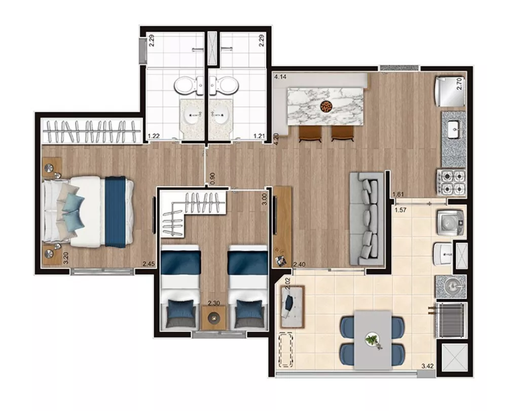 Apartamento, 2 quartos, 53 m² - Foto 12