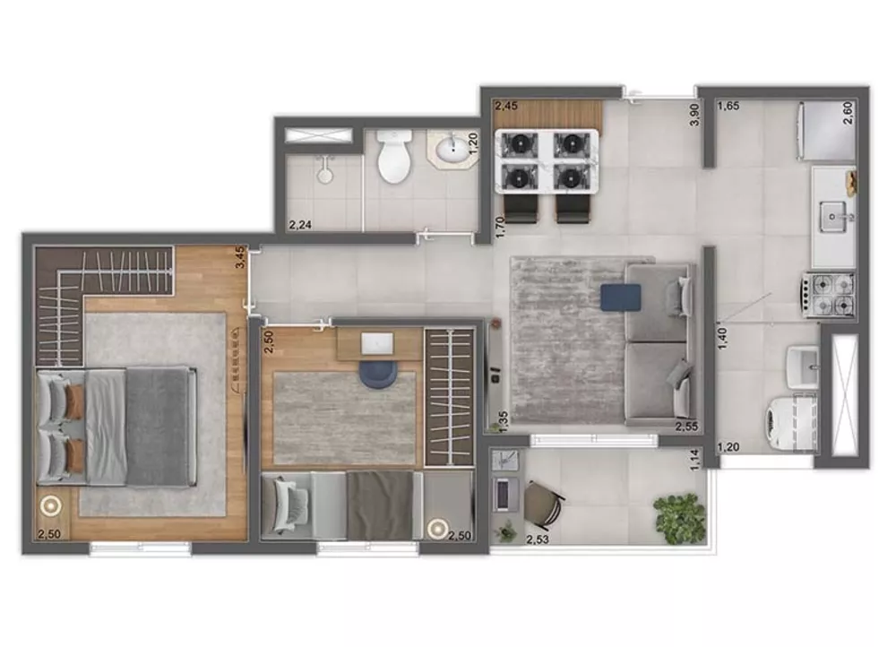 Apartamento, 3 quartos, 59 m² - Foto 19